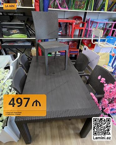 Ev və bağ: Bağ üçün Masa Dəsti - Material: Rattan naxışlı plastik (hava — 1