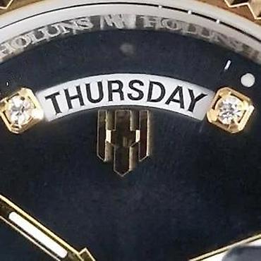 Ručni satovi: HOLUNS HLS001 -37mm- Crna- Rolex Day-Date Homage — 16