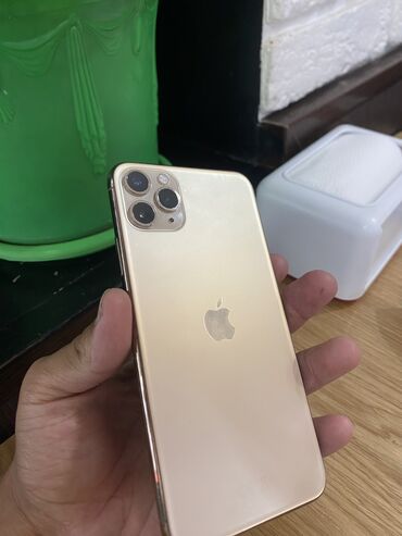бу iphone 11 pro: IPhone 11 Pro Max, Колдонулган, 256 ГБ, Matte Gold, Каптама, 80 %