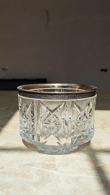 konfet qabı: Kristal melxior konfet qabı - Material: qalın kəsmə kristal, üst — 1
