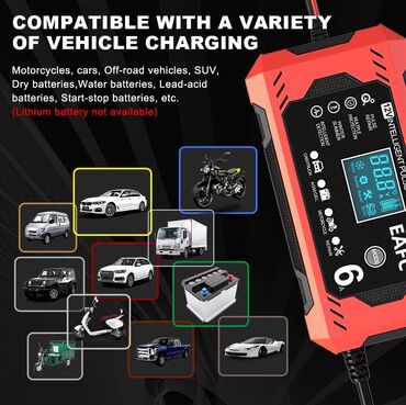 Auto oprema: Inteligentni PUNJAČ akumulatora 12v 6A, LCD displej • Kapacitet — 8