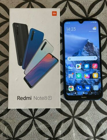 Redmi Note 8T, 128 GB, rəng - Mavi, Face ID, Barmaq izi, İki sim kartlı
