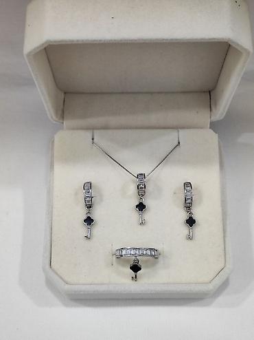 Серебряные наборы украшений: Серебряный Набор+ Цепочка Дизайн под Ванклиф Серебро 925 пробы — 2