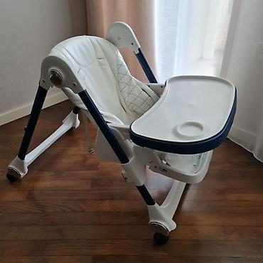 Uşaq yemək stulu – çoxfunksiyalı, tənzimlənən model - Rəng: ağ
