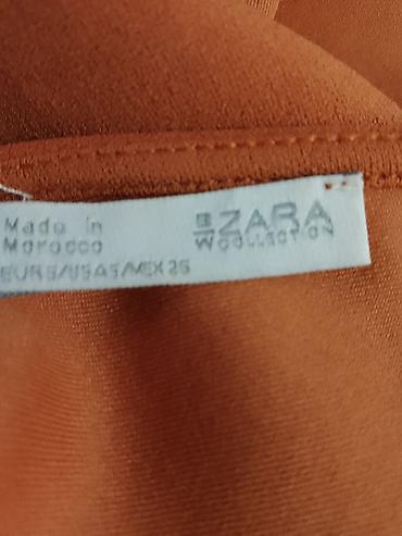 tn pertle: ZARA WOMAN elegantna haljina bez rukava u toploj terakota/narandžastoj — 3