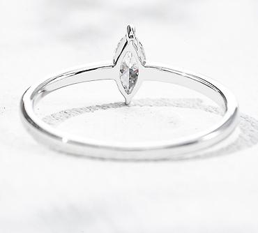 Кольца: 💍 Кольцо из белого золота 750 пробы с лабораторным бриллиантом • — 4