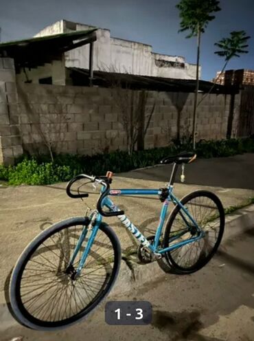 велосипед кант: Продажа фикс сингл,голубого цвета,тормоз передний,руль баран