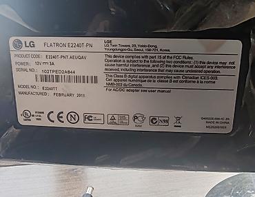 xarab kamera: LG Flatron E2240T-PN 22" monitor ehtiyat hissesi kimi yaninda orijinal — 3