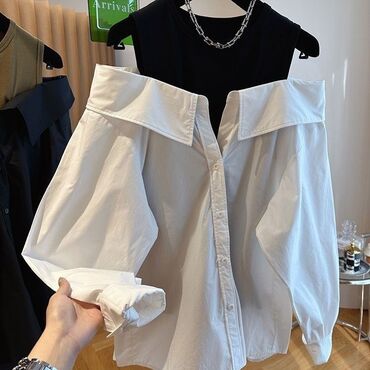 длинная белая рубашка женская: Рубашка, Классическая модель, Китай