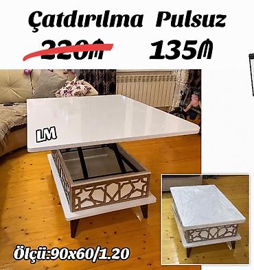 bez materiallı stol: Qaldırılan üstlü transformasiya olunan masa - Mexanizmlə yuxarı qalxan — 1