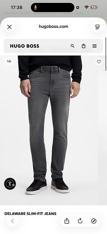 Cinslər: HUGO BOSS “Delaware” kişi cins şalvarı – Slim-fit - Rəng: boz (grey — 2