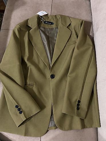 oversize: Женский удлинённый пиджак в стиле oversize, цвет оливково‑хаки. С — 2