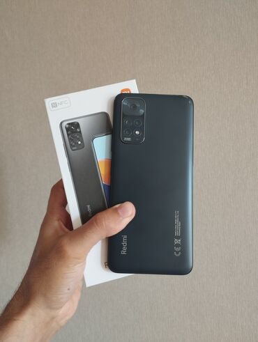 samsung note 11 qiymeti: Xiaomi Redmi Note 11, 64 GB, rəng - Qara, 
 Sensor, Barmaq izi, İki sim kartlı