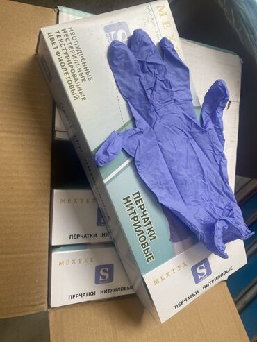 перчатки нитриловые бишкек: Нитрил 100% (+ текстура) Размеры : S,M,L