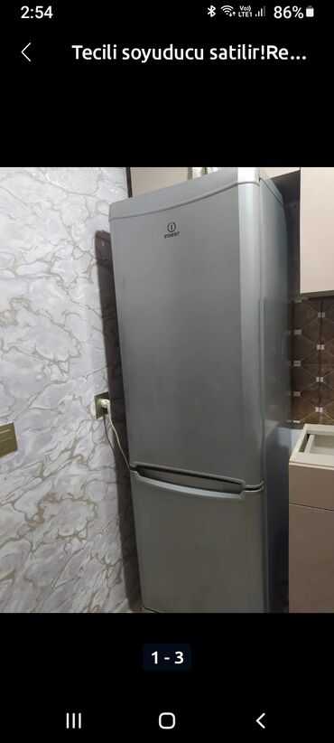 Plitələr və bişirmə panelləri: İşlənmiş 2 qapılı Indesit Soyuducu Satılır, rəng - Boz, Dolab içi