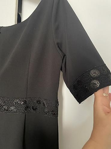 Qara qısa əlbisə – payetli bəzəkli - Klassik qara rəng - Dizdən at lalafo.az — 4 Qara qısa əlbisə – payetli bəzəkli - Klassik qara rəng - Dizdən — 4
