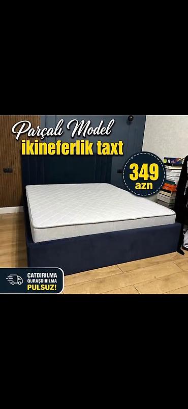 gencede islenmis mebeller: Parçalı model ikinəfərlik taxt. - İki nəfərlik ölçü, sadə və modern — 1