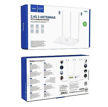 android box: Wi‑Fi роутер Hoco (белый) с 3 внешними антеннами - 3 — 1