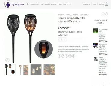 Baštenska rasveta: *** AKCIJA *** 0818 Dekorativna baštenska solarna LED lampa; — 7