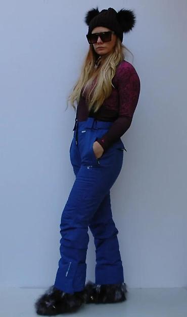 Ski pantalone: Ženske ski pantalone sa tregerima – tamnoplave - Visok struk sa — 10