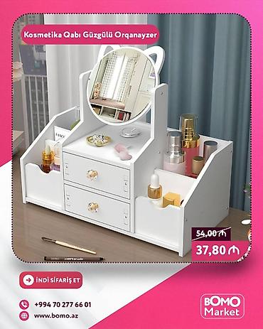 Digər aksesuarlar: 🔥 Kosmetika Qabı Güzgülü Orqanayzer ✅ Marka: No Brand ✅ Ölçülər — 1