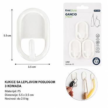 KMT Veliki pravougaoni ovalni lepljivi kuka 2208368 Praktičan set