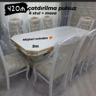 Masa və oturacaq dəstləri: Qonaq otağı üçün, Yeni, Açılmayan, Oval masa, 6 stul -da lalafo.az — 17 Masa və oturacaq dəstləri: Qonaq otağı üçün, Yeni, Açılmayan, Oval masa, 6 stul — 17