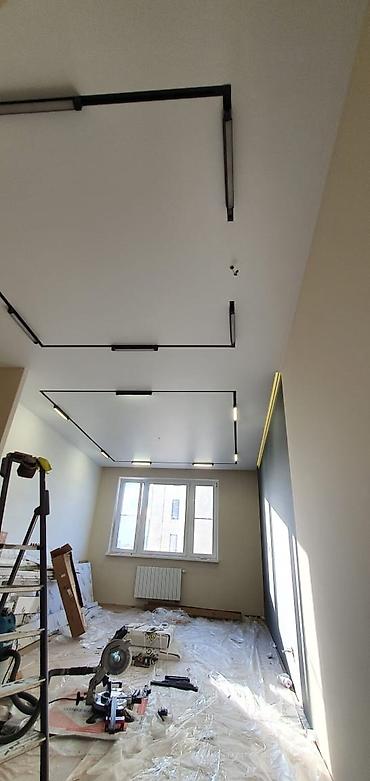 Потолочные работы: Натяжные потолки с трековыми светильниками Парящие потолки Теневые — 7