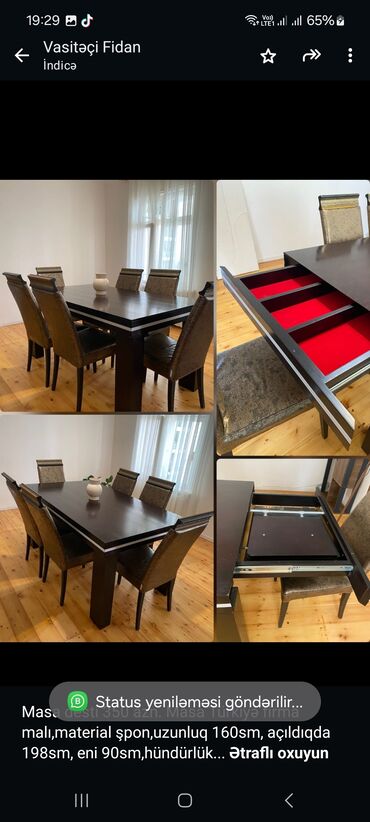 embawood mebel instagram: Masa desti 350 azn. Masa Türkiyə firma malı,material şpon,uzunluq
