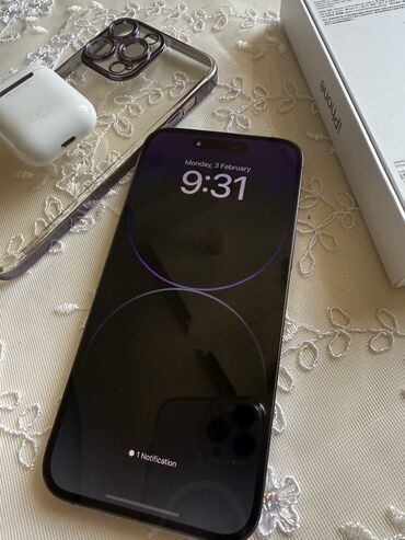 Apple iPhone: IPhone 14 Pro Max, 128 GB, Deep Purple, Sənədlərlə