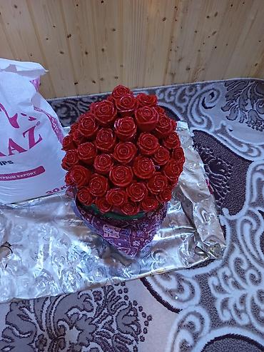 декор дерево: Məzar üçün süni daş gül dəsti (Dibiçək içində) ✔️Baş daşının yanına — 5