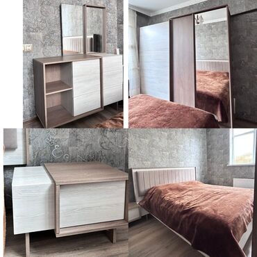 деревянные двухъярусные кровати: Двуспальная кровать, Б/у