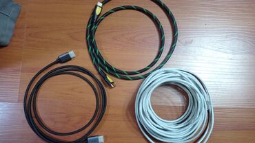 ютипи кабель цена: Hdmi провода, почти новые, около 1м (серый длинее). зелёный - 150 сом