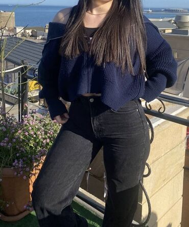 Üzüklər: Qadınlar üçün qara denim şalvar - Rəng: qara (yüngül solğun vintage