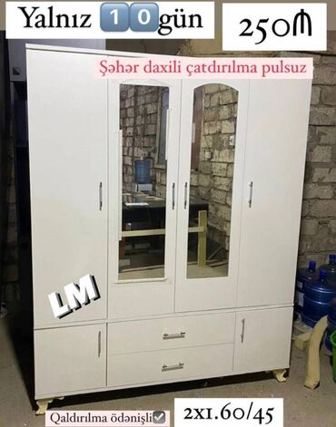 Divan və masa dəstləri: Yeni, 4 qapılı Dolab-asılqan