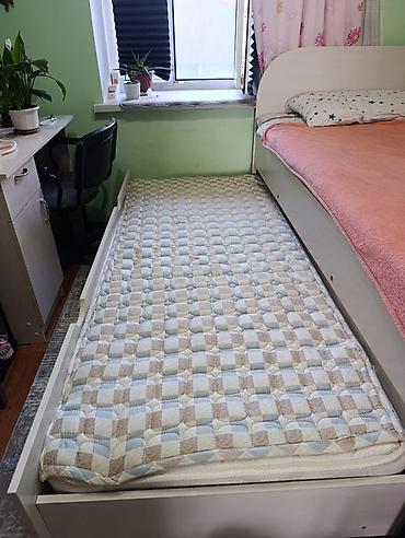полуторка кровать: Односпальная кровать, Б/у, С матрасом, длина - 195 см — 2