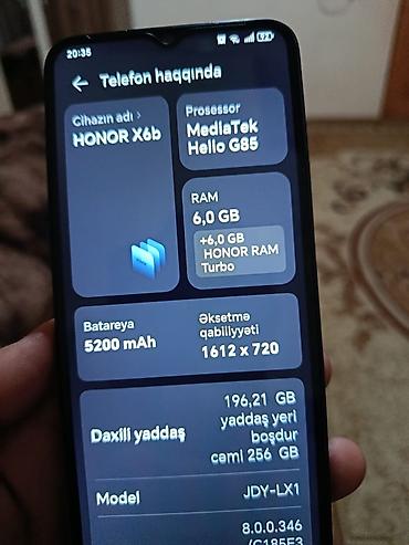 honor lite: Honor X6b, 256 GB, rəng - Qara, İki sim kartlı — 2