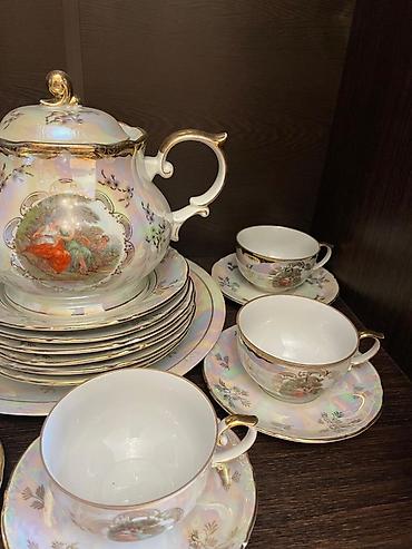 Qab-qacaq və mətbəx ləvazimatları: Çay dəsti, rəng - Qızılı, 6 nəfərlik, Almaniya — 4