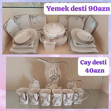 şam qiymətləri: Nahar dəsti, rəng - Ağ, Farfor — 1
