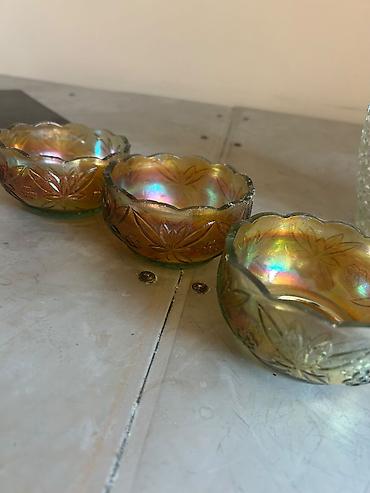 çerez qablari: Şüşə qablar dəsti – 3 ədəd - Material: şüşə, irisənsə (karneval — 1