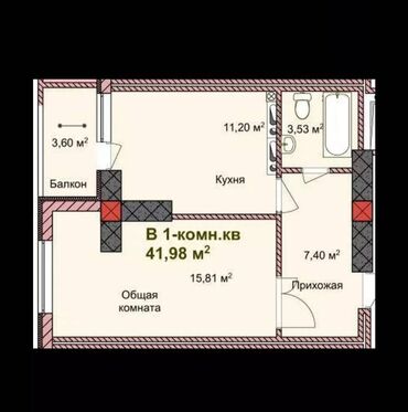 Продажа квартир: 1 комната, 42 м², Элитка, 3 этаж, ПСО (под самоотделку)