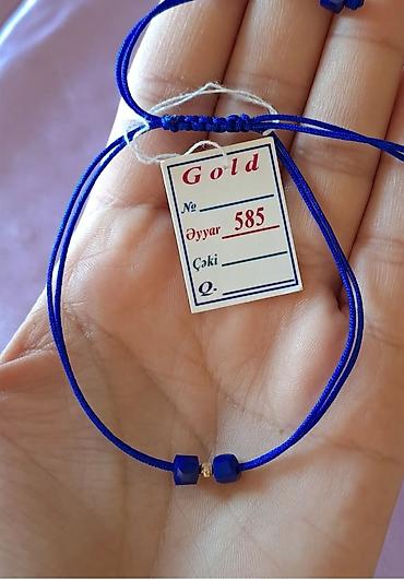 karat 585: Məhsul: 585 əyarlı qızıl detallı ipli bilərzik - Material: parlaq — 1