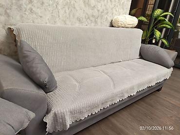 emmi tekstil: Məhsul: Yumşaq divan 2 ədəd. Qeyd: Şəkildə göstərilən boz divanda — 1