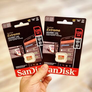 fotoaparat aksesuarlari: Mikro Yaddaş Kartı Sandisk Extreme 128 Gb Uhs-3 Klass 10 4K çəkiliş