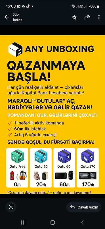 any inboxing: Marketoloq tələb olunur, İstənilən yaş, Təcrübəsiz — 4