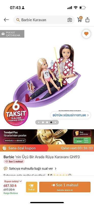dendi oyun: Orgınal barbıe karavan,540manata alınıb,tezedır,qiymet yaxilib — 4