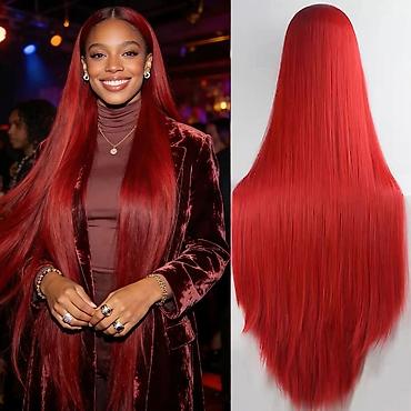 Perike i klipse: Duga ravna perika u boji pastelno roze Dužina 100cm. - Tip — 20