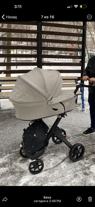 Коляски: Коляска, цвет - Коричневый, Б/у — 2