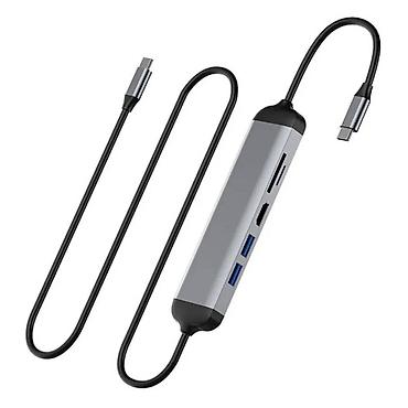 iphone cable: Хаб Wiwu Alpha 521H 2*USB3.0+Type C cable+HDMI+SD+TF Арт.1670 — 2
