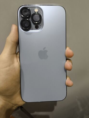 купить телефон 13 про: IPhone 13 Pro Max, Б/у, 128 ГБ, Голубой, Чехол, Защитное стекло, 85 %